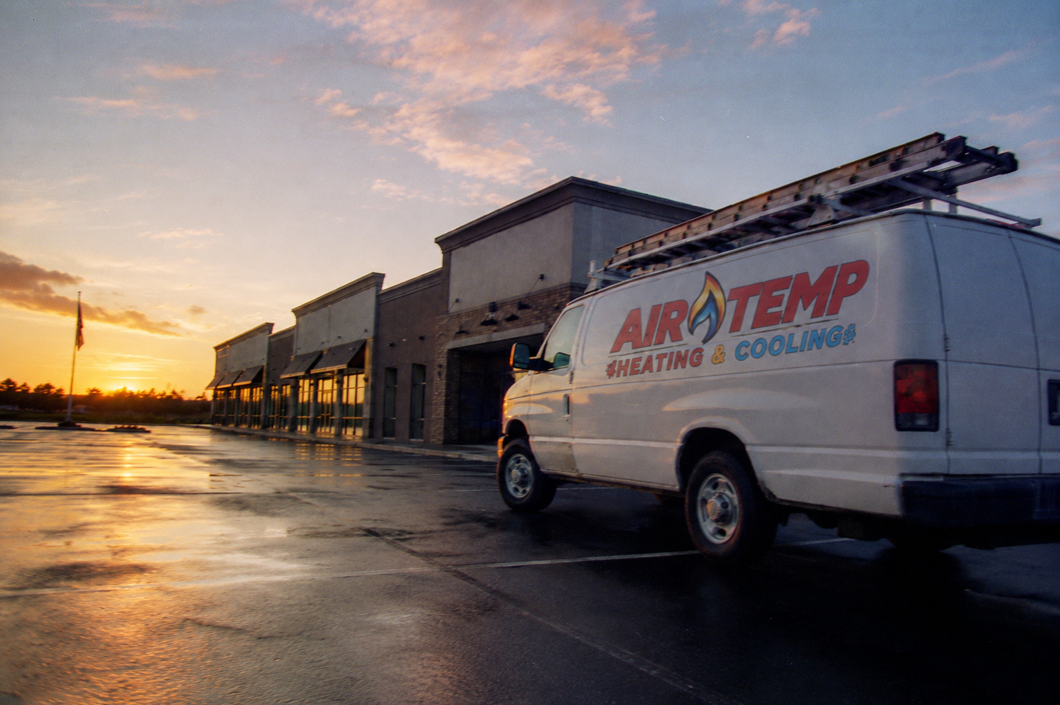 Air Temp service van at sunset